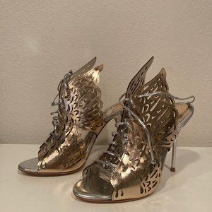 BNWT Sophia Webster Gold/Silver Winged Stiletto